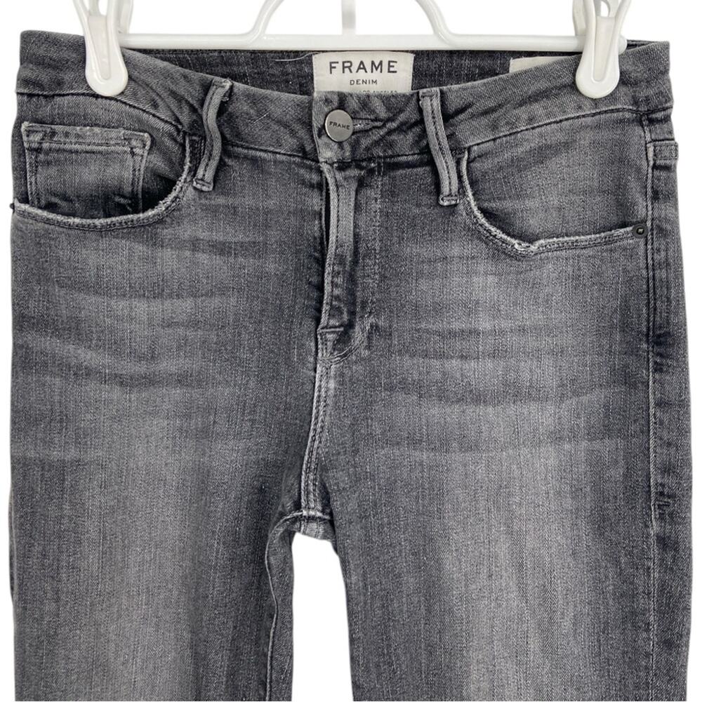 Frame Denim Le Boot Raw Hem 25 Stretch Washed Gray - Picture 2 of 6